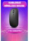 Kablosuz Mouse Fare Şarjlı Bluetooth Wireless Çift Modlu Sessiz