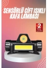 Kafa Lambası Çalışma Işığı Kafa Feneri Şarjlı Mıknatıslı Fenerli