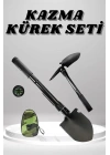 Kazma Kürek Seti Pusulalı Katlanır Portatif Kazma Kürek Seti Çok Fonksiyonlu Katlanabilir