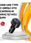Kompakt Tasarımlı Type-C + USB Girişli Araç Şarj Başlığı