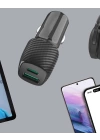 Kompakt Tasarımlı Type-C + USB Girişli Araç Şarj Başlığı