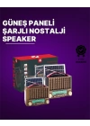 KTF-1428 Güneş Paneli Şarjlı Nostaljik Bluetooth Hoparlör – FM/AM/SW Radyo, USB/SD Desteği, Taşınabilir Tasarım