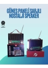 KTF-1428 Nostaljik Solar Enerjili Bluetooth Speaker – Radyo, SD/USB MP3 Çalar, Güçlü Taşınabilir Hoparlör