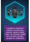 Kulak İçi Kablosuz Bluetooth Kulaklık ve NFC ve GPS Özellikli Akıllı Saat Alarm ve Titreşim