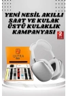 Kulak Üstü P9 Kablosuz Bluetooth Kulaklık ve 7 Kordonlu Akıllı Saat
