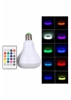 Kumandalı RGB Led Işık Bluetooth Hoparlör Ses Lambası Renkli Ampul