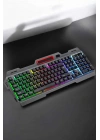 Led Işıklı Oyuncu Klavye Usb Girişli RGB Işıklı Q Klavye Mouse Hediyeli