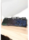Led Işıklı Oyuncu Klavye Usb Girişli RGB Işıklı Q Klavye Mouse Hediyeli