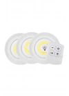 Led Lamba 3lü Uzaktan Kumandalı Yapışkanlı