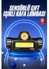 Ledli Şarjlı Kafa Lambası LED Şarjlı Su Geçirmez Kafa Feneri