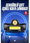 Ledli Şarjlı Kafa Lambası LED Şarjlı Su Geçirmez Kafa Feneri