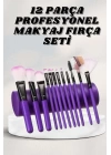 Makyaj Fırçası 12 Parça Set Yumuşak Uçlu Göz Makyajına Uygun Hafif ve Taşınabilir Çanta
