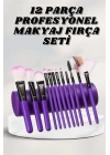 Makyaj Fırçası 12 Parça Set Yumuşak Uçlu Göz Makyajına Uygun Hafif ve Taşınabilir Çanta