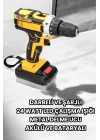Metal Dişli 24W Akülü Matkap -Çift Bataryalı ve LED Çalışma Işığı ile Tam Set