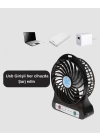 Mini Vantilatör Masaüstü – USB Girişli, Şarjlı, 3 Kademe, Sessiz Motor, Işıklı