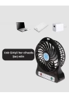 Mini Vantilatör Masaüstü – USB Girişli, Şarjlı, 3 Kademe, Sessiz Motor, Işıklı