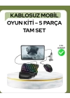 Mobil PUBG Oyuncuları İçin 5in1 Klavye Mouse Oyun Seti – BT5.3 Destekli