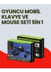 Mobil Uyumlu Klavye Mouse Seti – PUBG ve FPS Oyunları İçin 5i 1 Arada Oyun Kiti