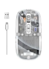 Mouse Fare Kablosuz Mouse Fare Şarjlı Bluetooth Sessiz 5 Tuşlu Şeffaf