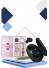 Nabız Ölçer Hediye Bileklikli Akıllı Saat ve Dijital Göstergeli Bluetooth Kulaklık Çoklu Şarj Girişi