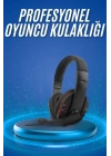 Oyuncu Kulaklığı Kulak Üstü Kablolu Stereo Mikrofonlu Yumuşak Kulak Yastığı