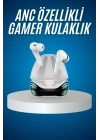 Oyuncu Kulaklığı Mikrofonlu Gürültü Engelleme Gecikme Önleyici Bluetooth Kulaklık