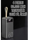 Powerbank 60.000 Mah Hızlı Şarj 4 Çıkışlı Uzun Şarj Süreli Dijital Göstergeli