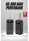 Powerbank 60.000 Mah Taşınabilir Şarj Hızlı El Fenerli Dijital Göstergeli
