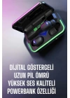 Powerbank Özellikli Kablosuz Bluetooth Kulaklık RGB Işıklı