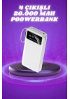 Powerbank Şarj Cihazı 4 Çıkışlı 20.000 MAH Powerbank Taşınabilir Çoklu Giriş