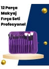 Profesyonel Makyaj Uygulamalarına Özel 12 Parça Kompakt ve Hafif Makyaj Fırça Seti