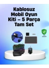 Profesyonel Mobil Oyuncular İçin RGB Klavyeli 5 Parça Oyun Kiti