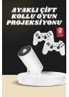 Projeksiyon Cihazı Video Oyun Konsolu Projektör Taşınabilir Ayaklı Çift Kollu 4K Çözünürlüklü