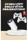 Projeksiyon Cihazı Video Oyun Konsolu Projektör Taşınabilir Ayaklı Çift Kollu 4K Çözünürlüklü