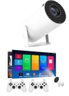 Projeksiyon Cihazı Video Oyun Konsolu Projektör Taşınabilir Ayaklı Çift Kollu 4K Çözünürlüklü