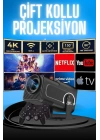 Projektör Siyah Android Taşınabilir Sinema Projeksiyon Wifi Destekli En Güncel Sürüm Akıllı