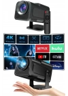 Projektör Siyah Android Taşınabilir Sinema Projeksiyon Wifi Destekli En Güncel Sürüm Akıllı