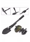 Pusulalı Katlanabilen Portatif Çantalı Mini Kazma Kürek Seti