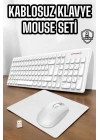 Q Klavye Beyaz Klavye Ve Mouse Seti Kablosuz USB Girişli