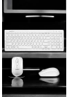 Q Klavye Beyaz Klavye Ve Mouse Seti Kablosuz USB Girişli