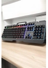 Q Klavye RGB Işıklı Klavye Ve Mouse Seti Kablolu Mouse Hediyeliş