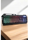 Q Klavye RGB Işıklı Klavye Ve Mouse Seti Kablolu Mouse Hediyeliş