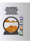 Rahatlatıcı Kum Sanatı – Yuvarlak Cam Çerçeveli Hareketli Kum Resmi, Ofis ve Ev İçin Etkileşimli Masaüstü Süs