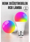 Renk Değiştirebilen RGB Işıklı Led Ampul A+Enerji 15 Watt Led Işık