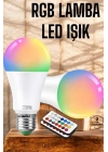 RGB Led Lamba Led Işık Ampul Renk Değiştirebilen 100 Watt