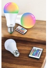 RGB Led Lamba Led Işık Ampul Renk Değiştirebilen 100 Watt