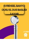Sağlam Metal Hortum Bağlantılı, 360° Hareketli Duş Başlığı