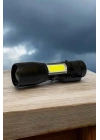 Şarjlı Metal Zoomlu El Feneri Işıldak Led Işık Taşınabilir El Lambası