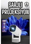 Şarjlı Projeksiyon Oyun Sinema Projektörü 4K HD Görüntü Kaliteli