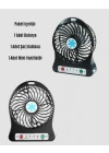 Şarjlı USB Fan – Masaüstü Mini Vantilatör, Taşınabilir, Işıklı, 3 Kademeli, Sessiz